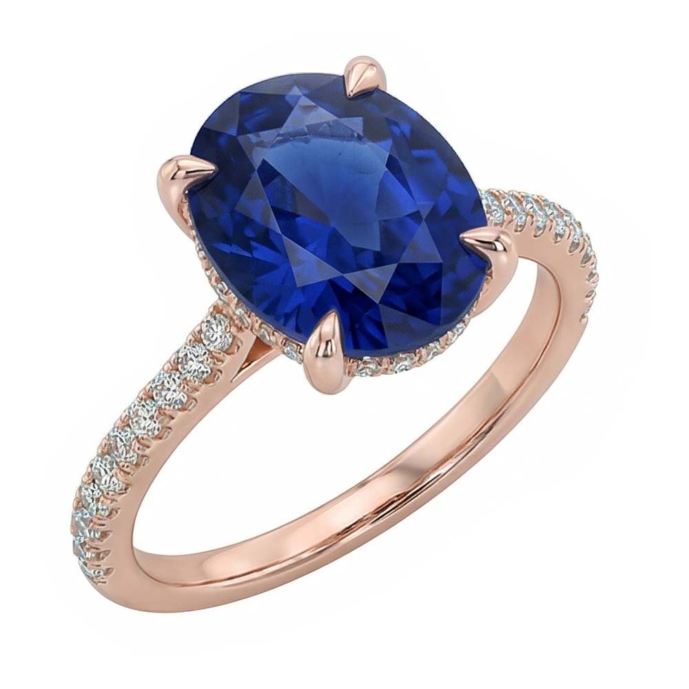 echter oval diamant 3.50Karat ring Seitenansicht