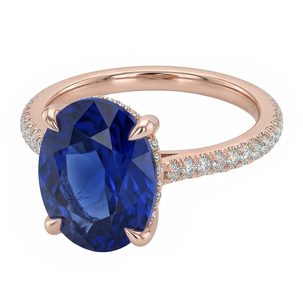 echter oval diamant 3.50Karat ring Draufsicht
