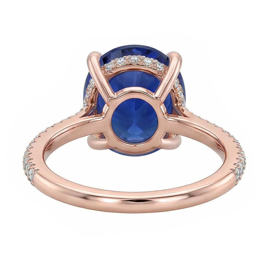 echter oval diamant 3.50Karat ring Profilansicht