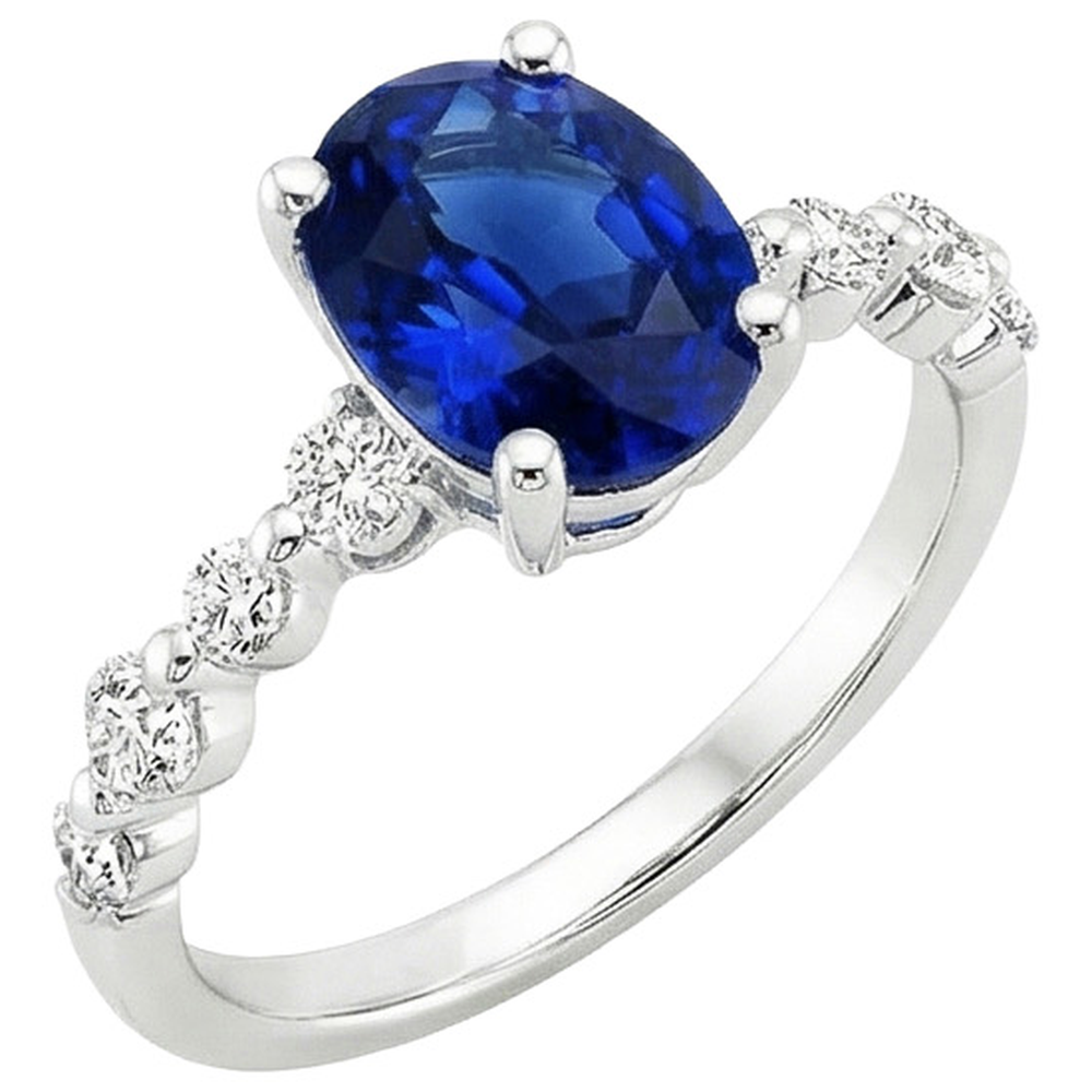 echter oval diamant 5Karat ring Seitenansicht
