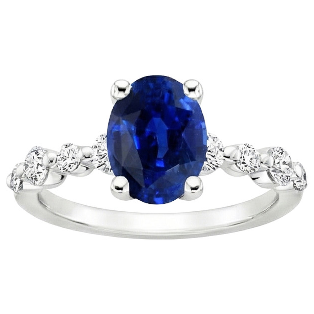echter oval diamant 5Karat ring Draufsicht