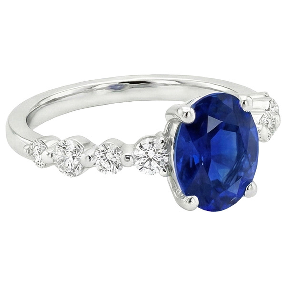 echter oval diamant 5Karat ring Profilansicht