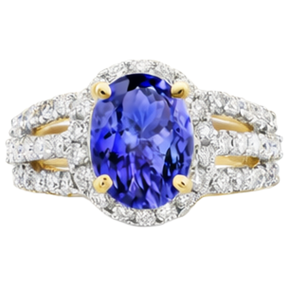 echter oval tansanit 3.50Karat ring Detailansicht