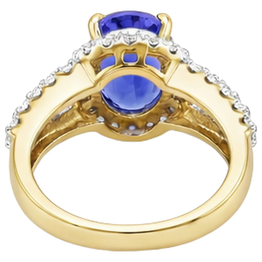 echter oval tansanit 3.50Karat ring Band Detail
