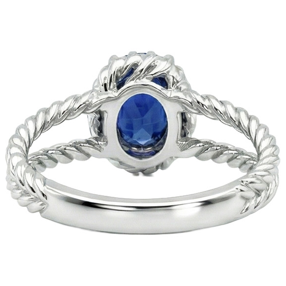 echter oval diamant 1.55Karat ring Profilansicht