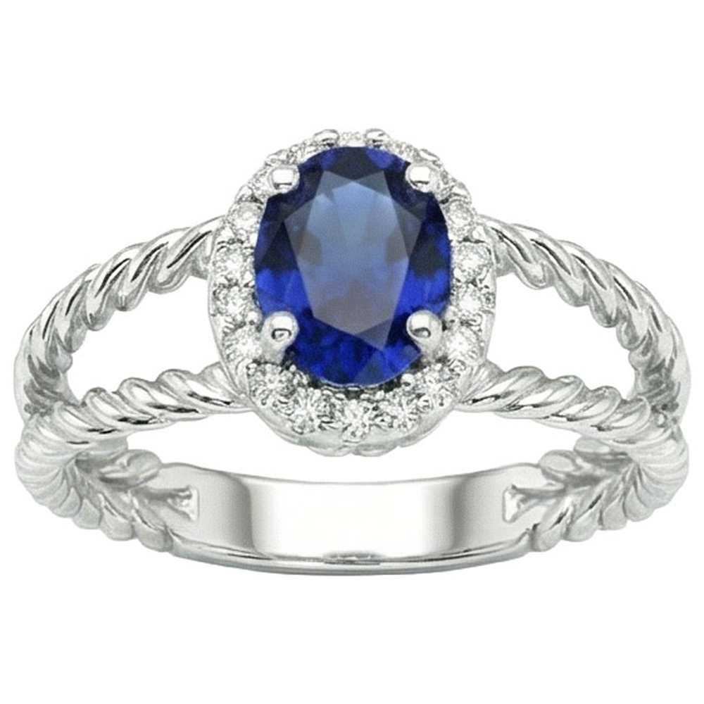 echter oval diamant 1.55Karat ring Vorderansicht
