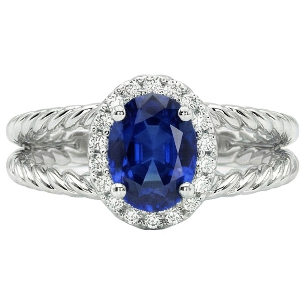 echter oval diamant 1.55Karat ring Seitenansicht