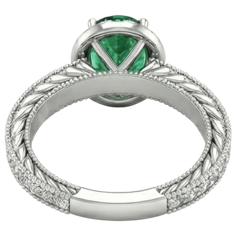 echter oval smaragd 3.50Karat ring mit Diamantbesatz
