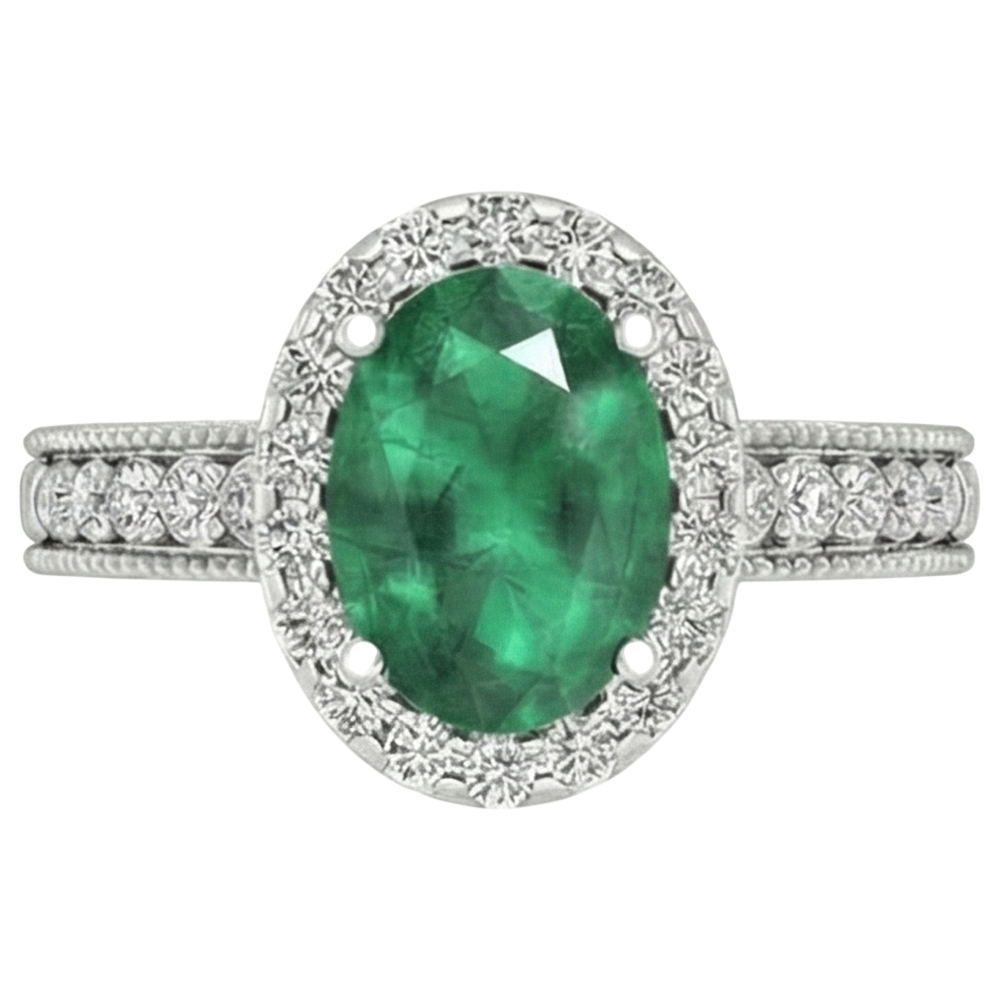 echter oval smaragd 3.50Karat ring Seitenansicht