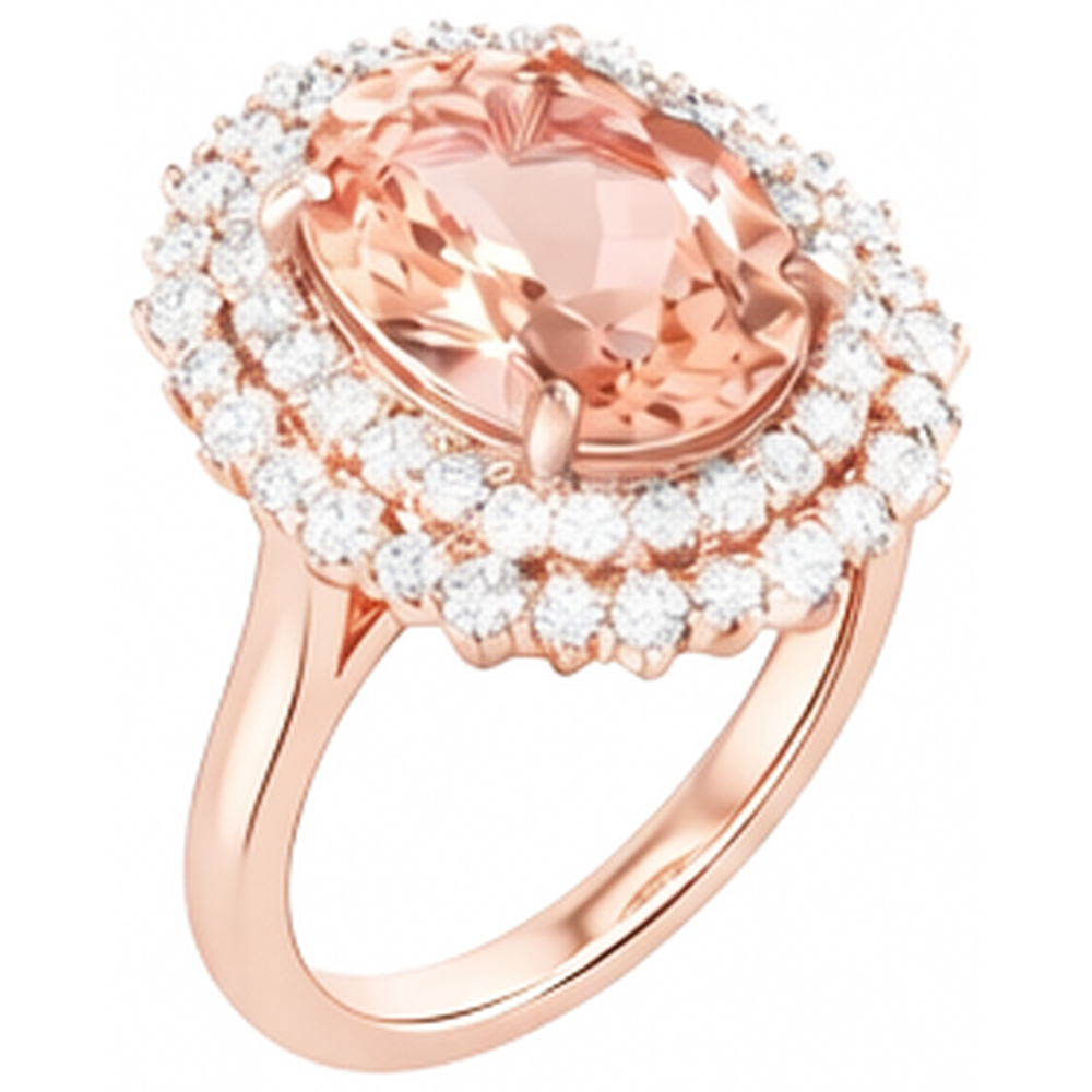 echter oval morganit 13.50Karat ring Profilansicht