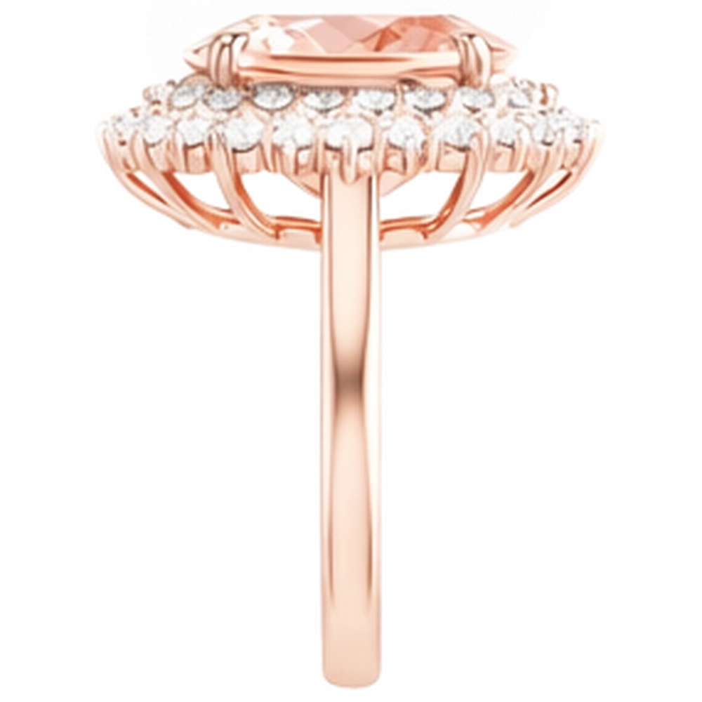echter oval morganit 13.50Karat ring auf Weiß