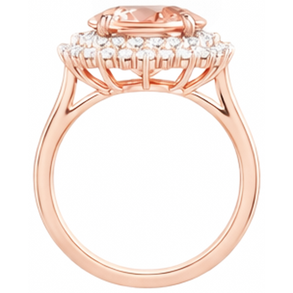 echter oval morganit 13.50Karat ring mit Diamantbesatz