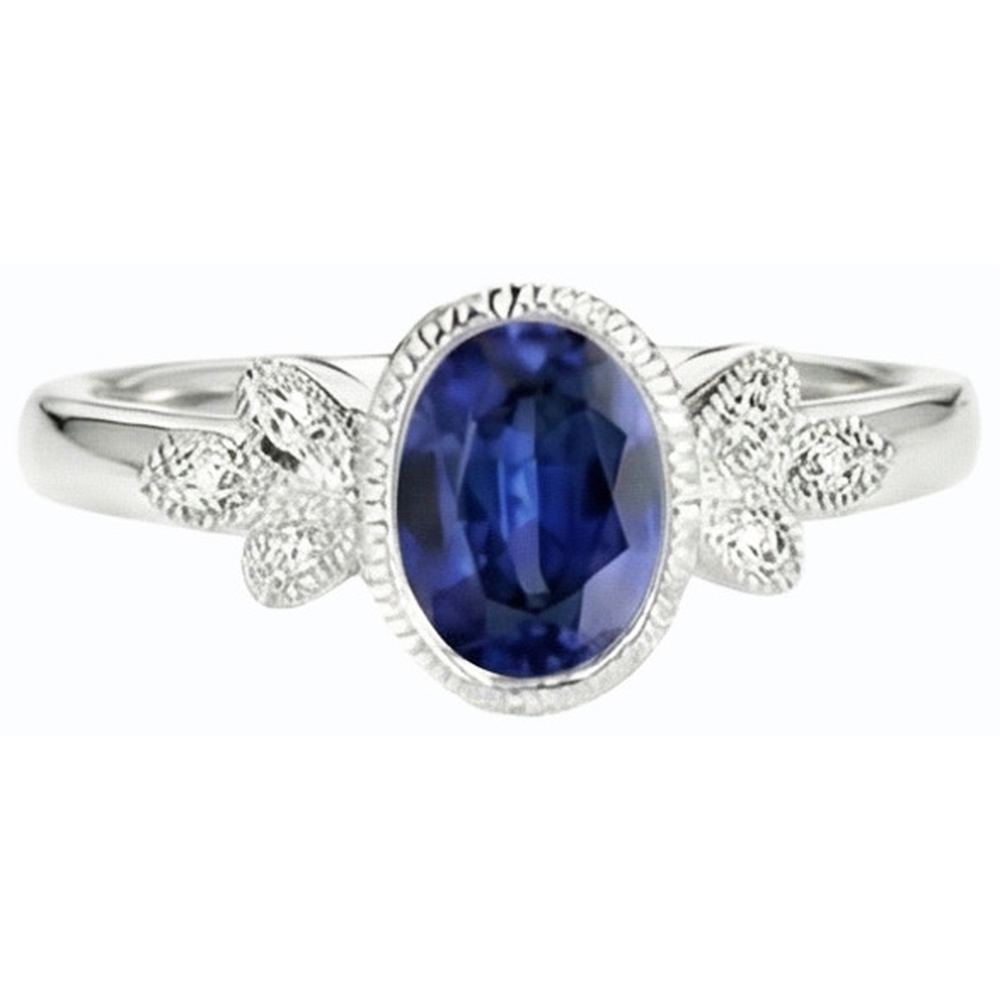echter oval diamant 3Karat ring Draufsicht