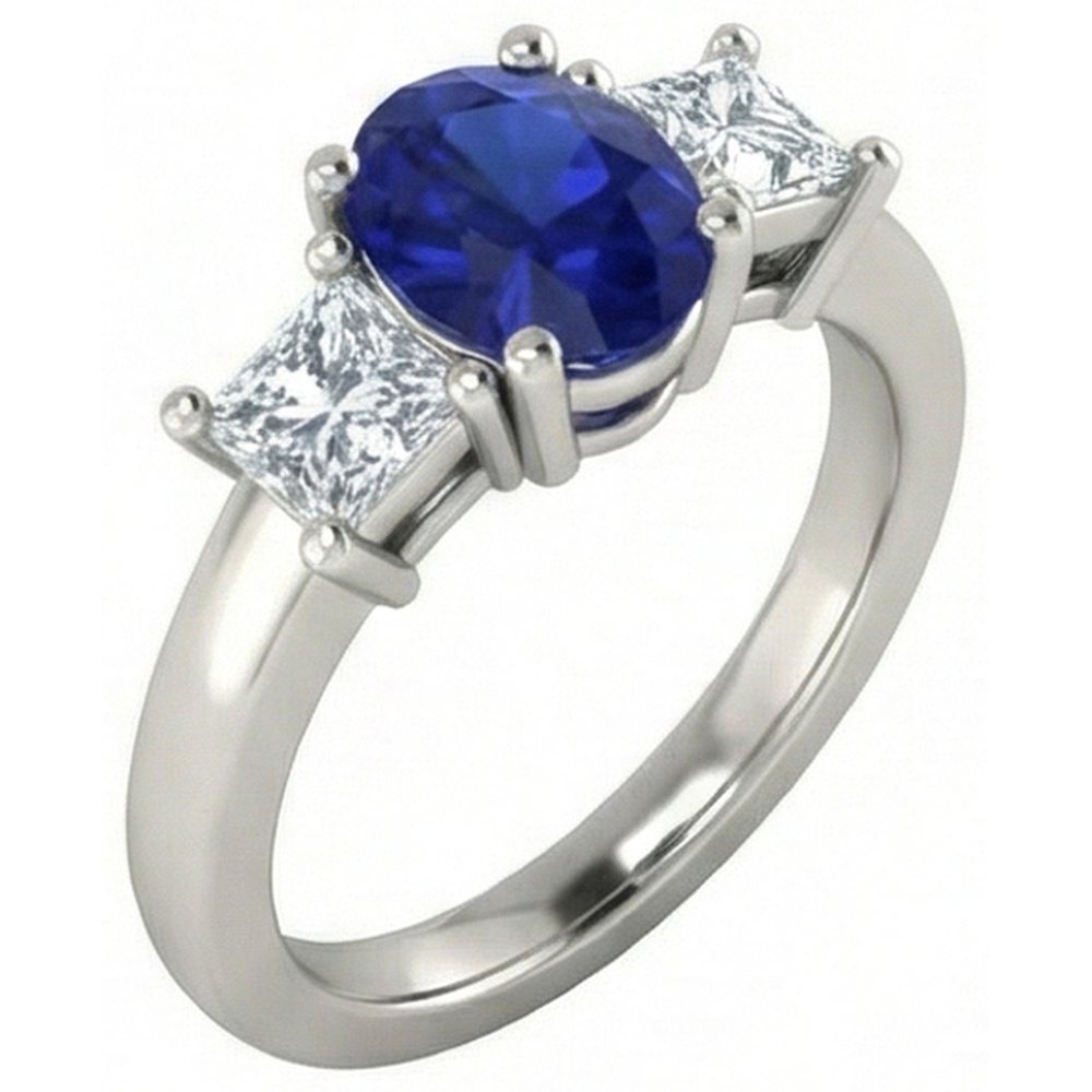 echter princess diamant 1.25Karat ring Vorderansicht