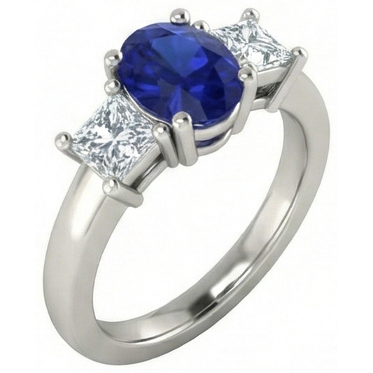 echter princess diamant 1.25Karat ring Vorderansicht