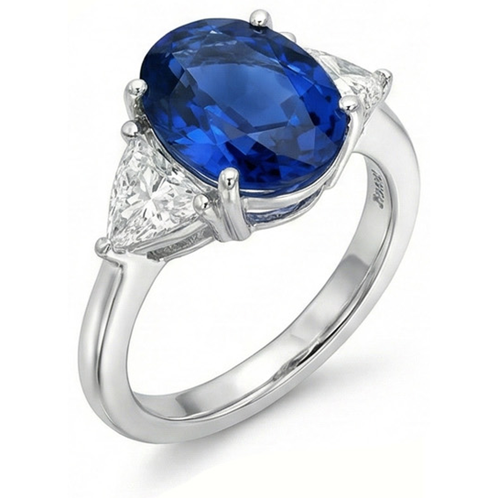 echter oval diamant 3.50Karat ring Draufsicht