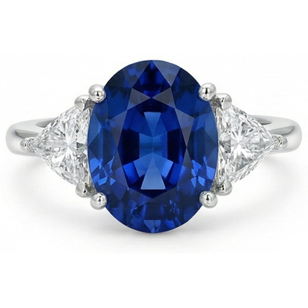 echter oval diamant 3.50Karat ring Vorderansicht