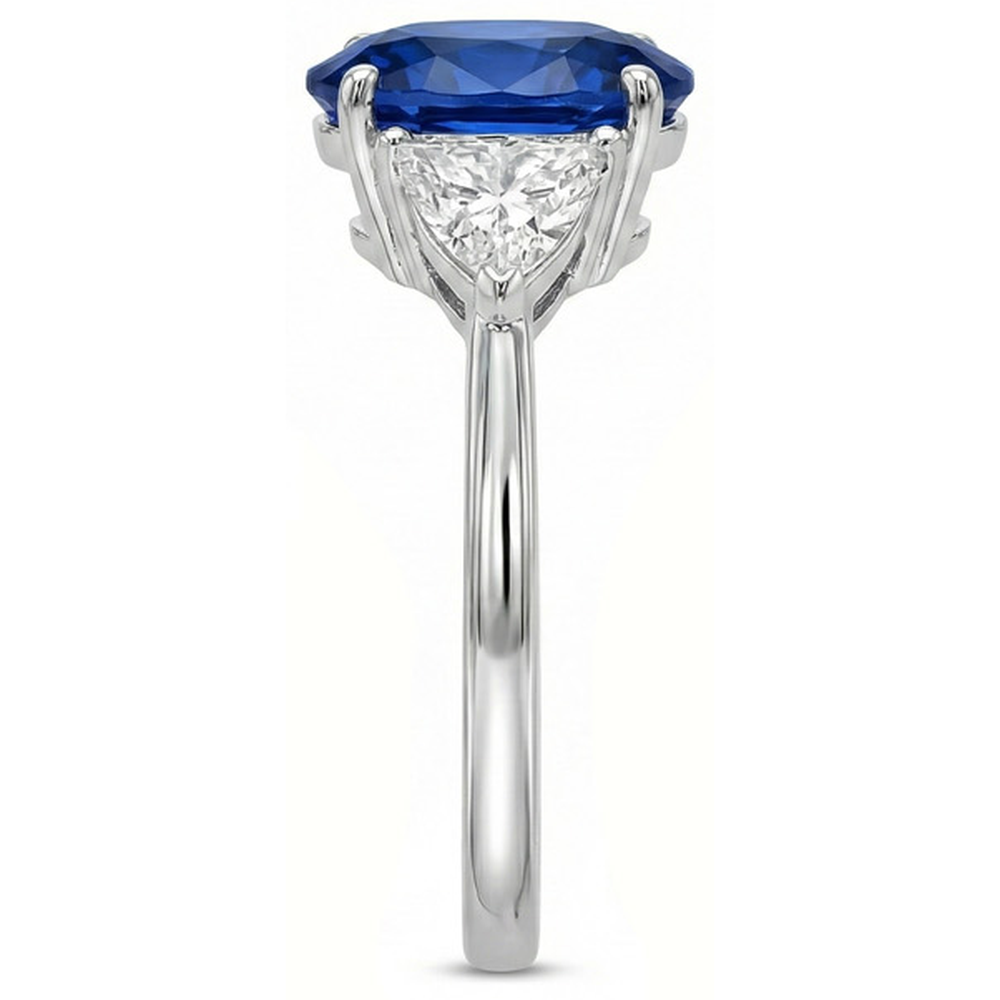 echter oval diamant 3.50Karat ring Profilansicht