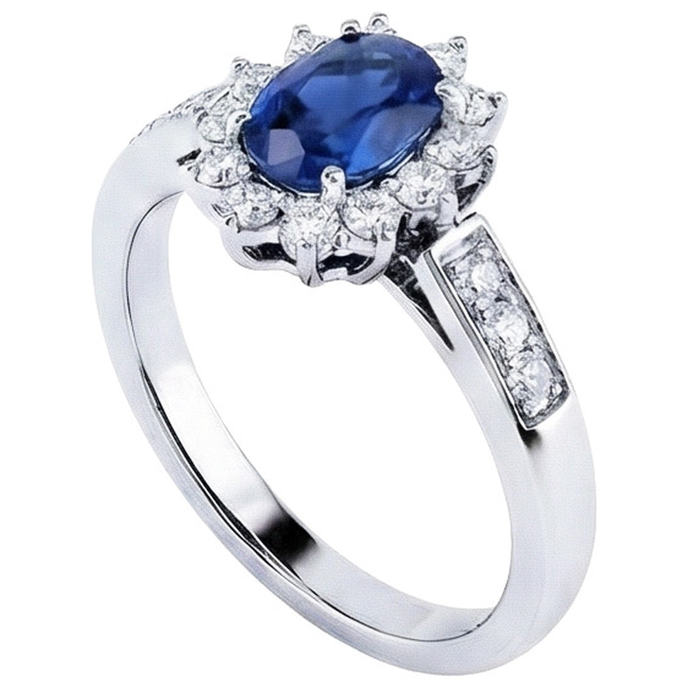 echter oval diamant 2.50Karat ring Detailansicht