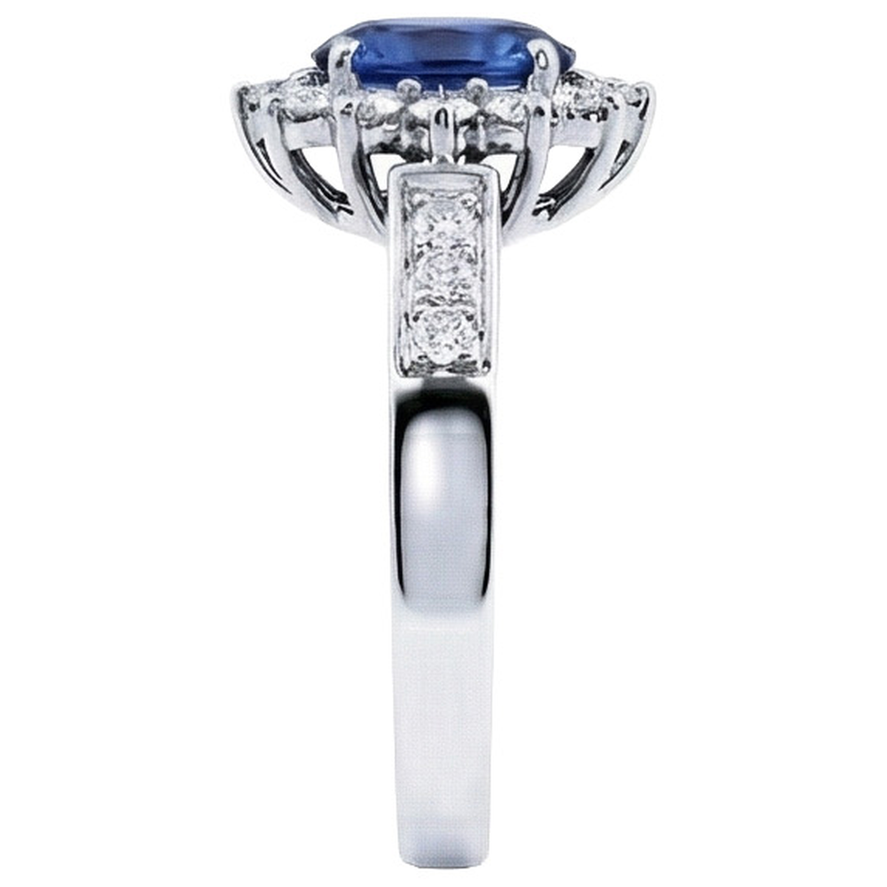 echter oval diamant 2.50Karat ring Draufsicht
