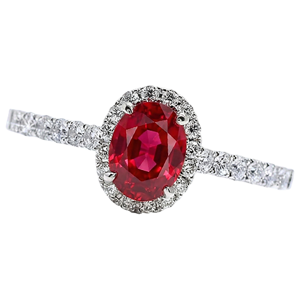 echter oval rubin 3.70Karat ring Detailansicht