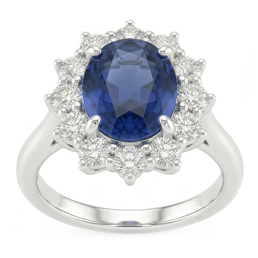 echter oval diamant 1.55Karat ring Vorderansicht