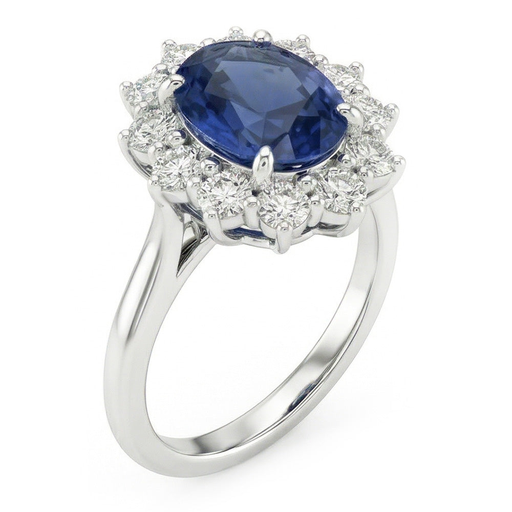 echter oval diamant 1.55Karat ring Seitenansicht