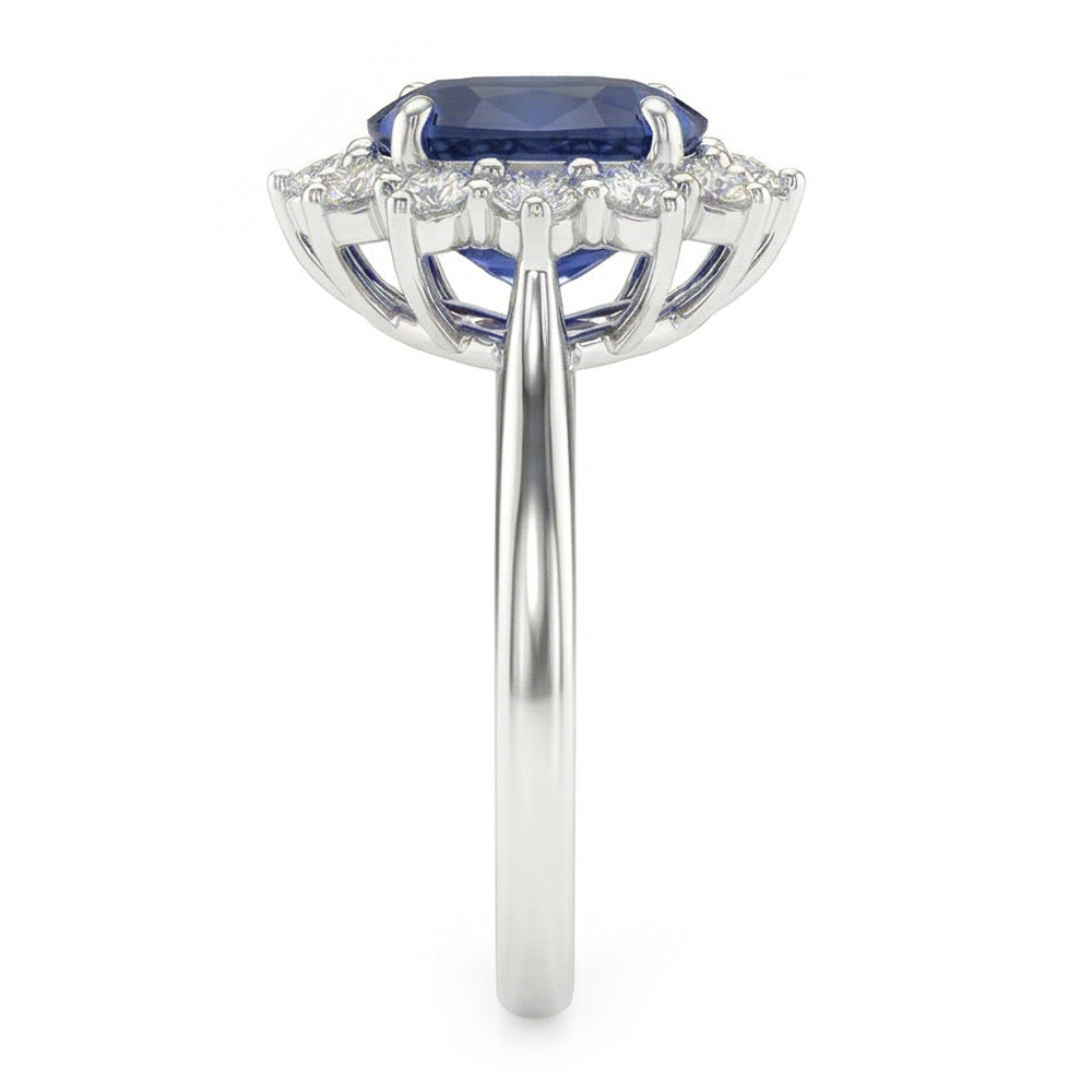 echter oval diamant 1.55Karat ring Draufsicht