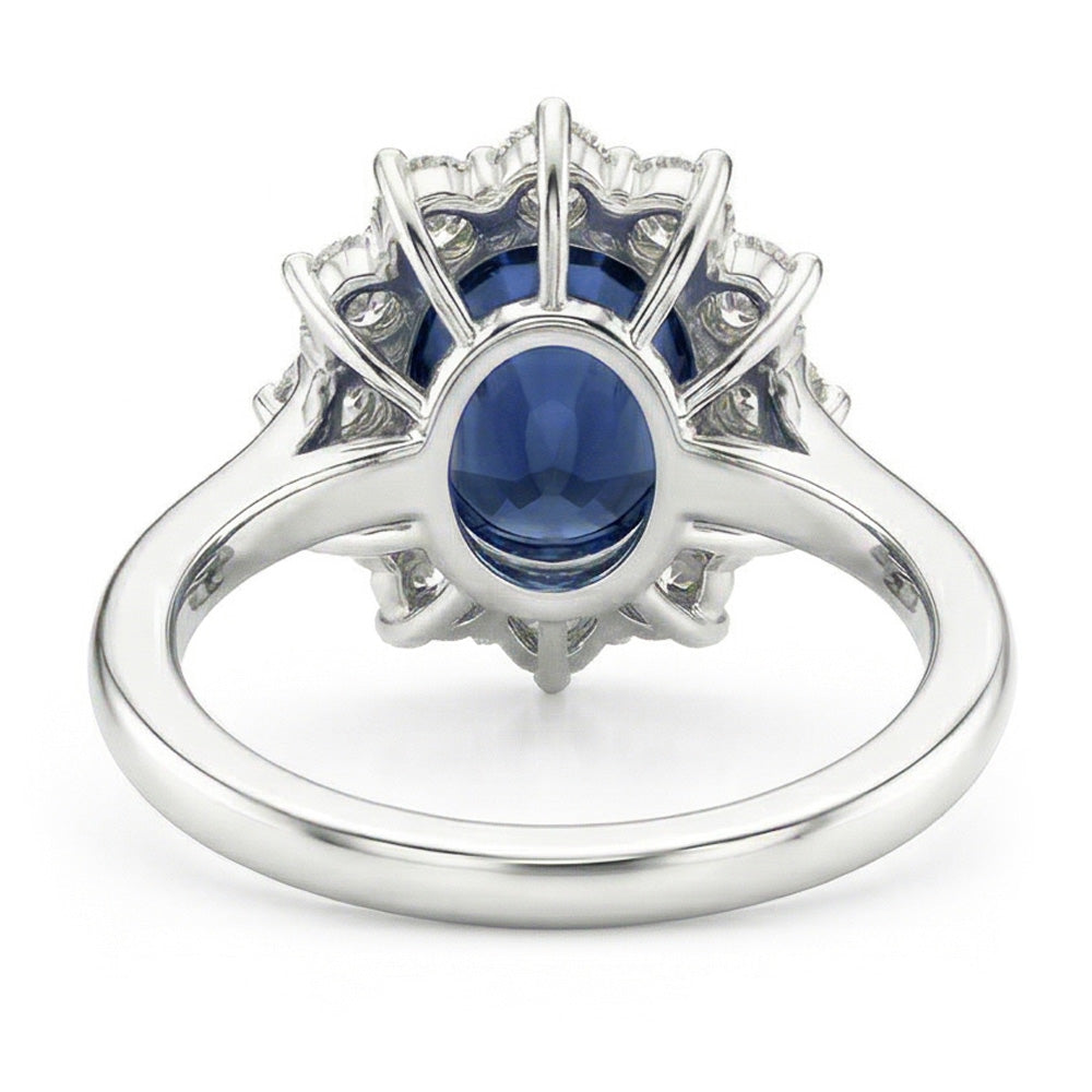 echter oval diamant 1.55Karat ring Profilansicht