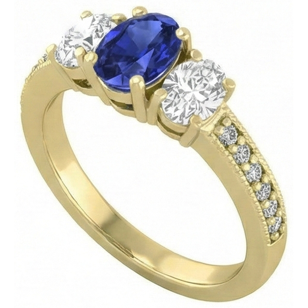 echter oval diamant 3Karat ring Seitenansicht