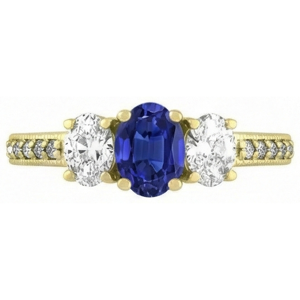 echter oval diamant 3Karat ring Detailansicht