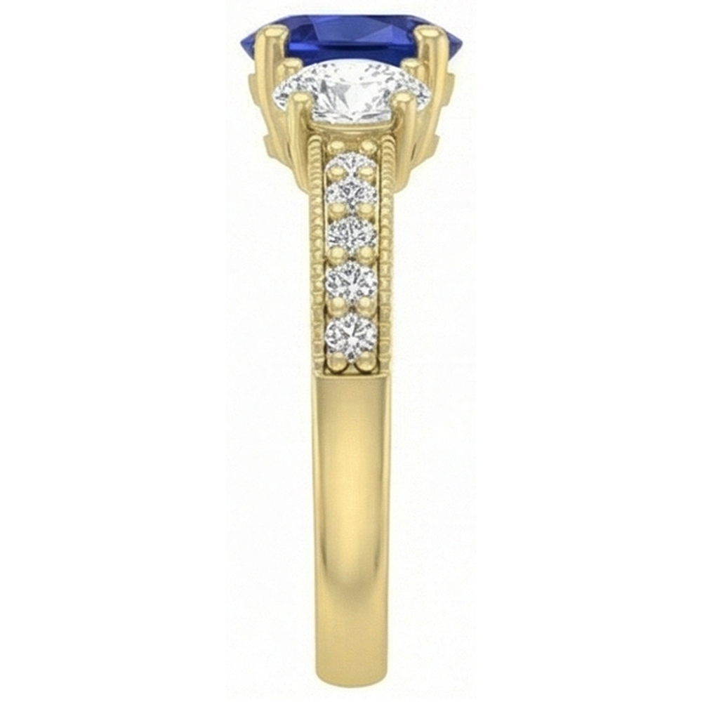 echter oval diamant 3Karat ring Profilansicht