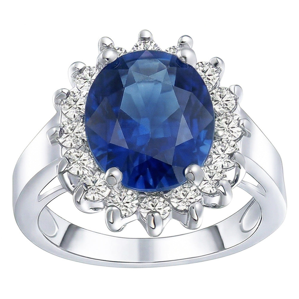 echter oval diamant 3.50Karat ring Seitenansicht