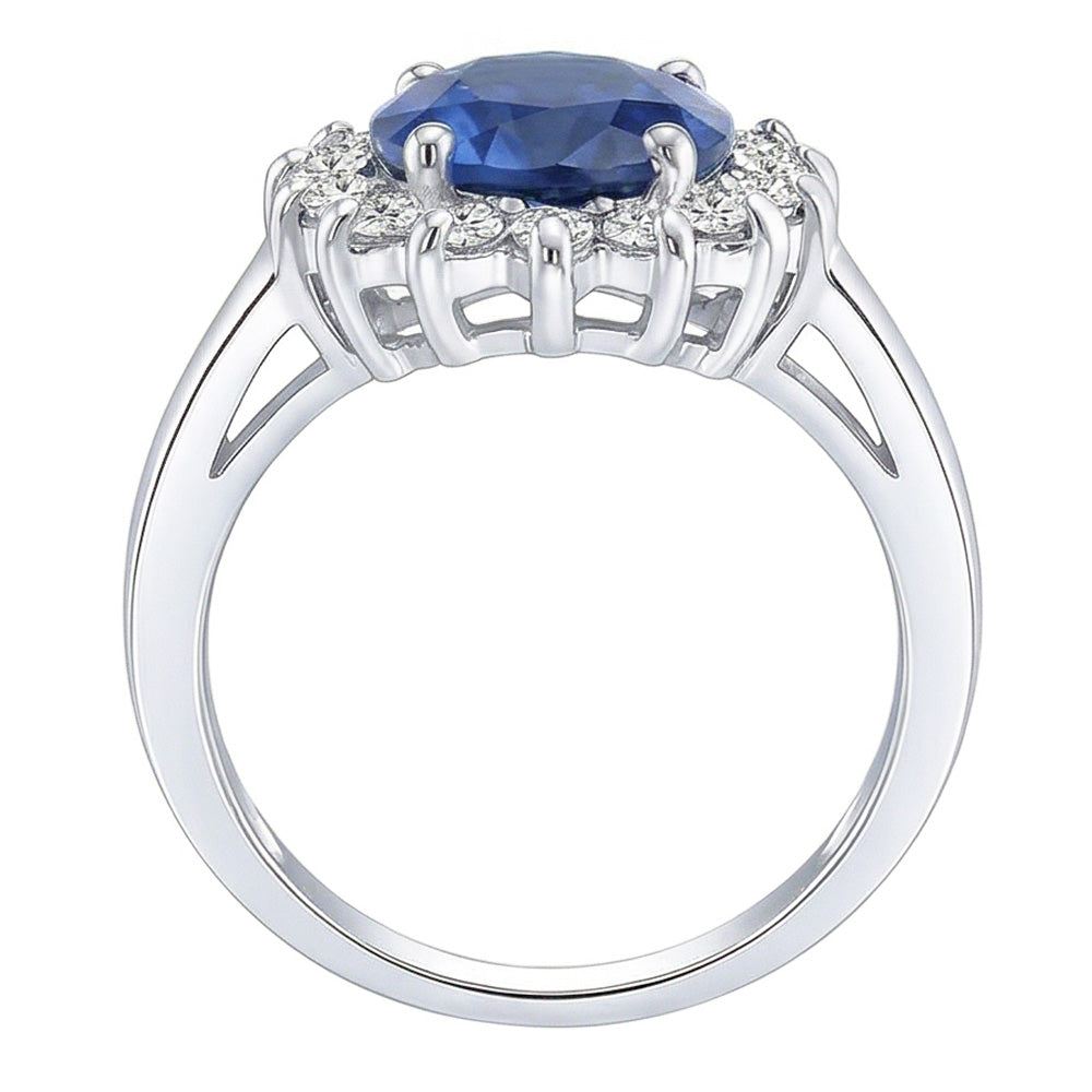 echter oval diamant 3.50Karat ring Draufsicht