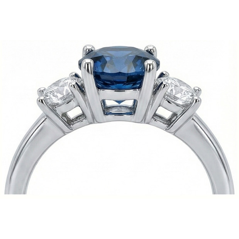echter round diamant 4Karat ring Profilansicht
