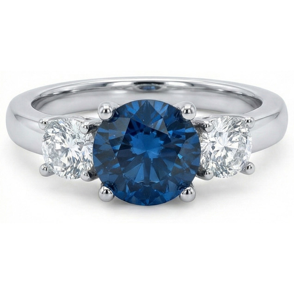 echter round diamant 4Karat ring Vorderansicht