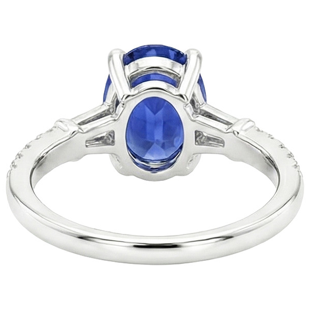 echter oval diamant 3Karat ring Seitenansicht