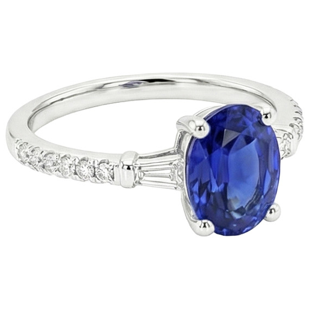 echter oval diamant 3Karat ring Draufsicht