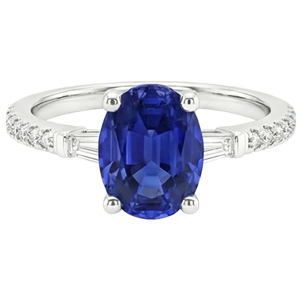 echter oval diamant 3Karat ring auf Weiß