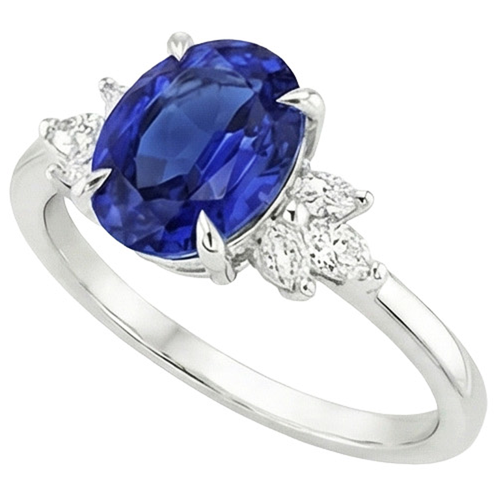 echter oval diamant 4.50Karat ring Draufsicht