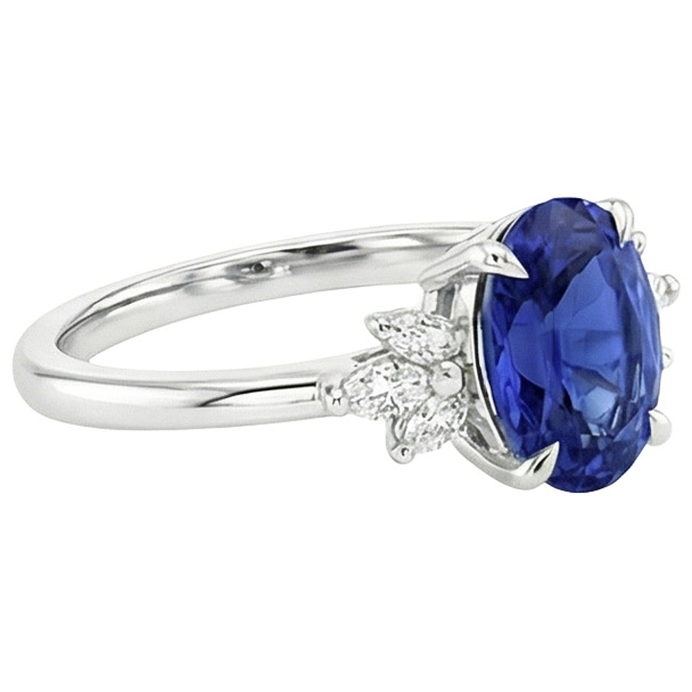 echter oval diamant 4.50Karat ring auf Weiß