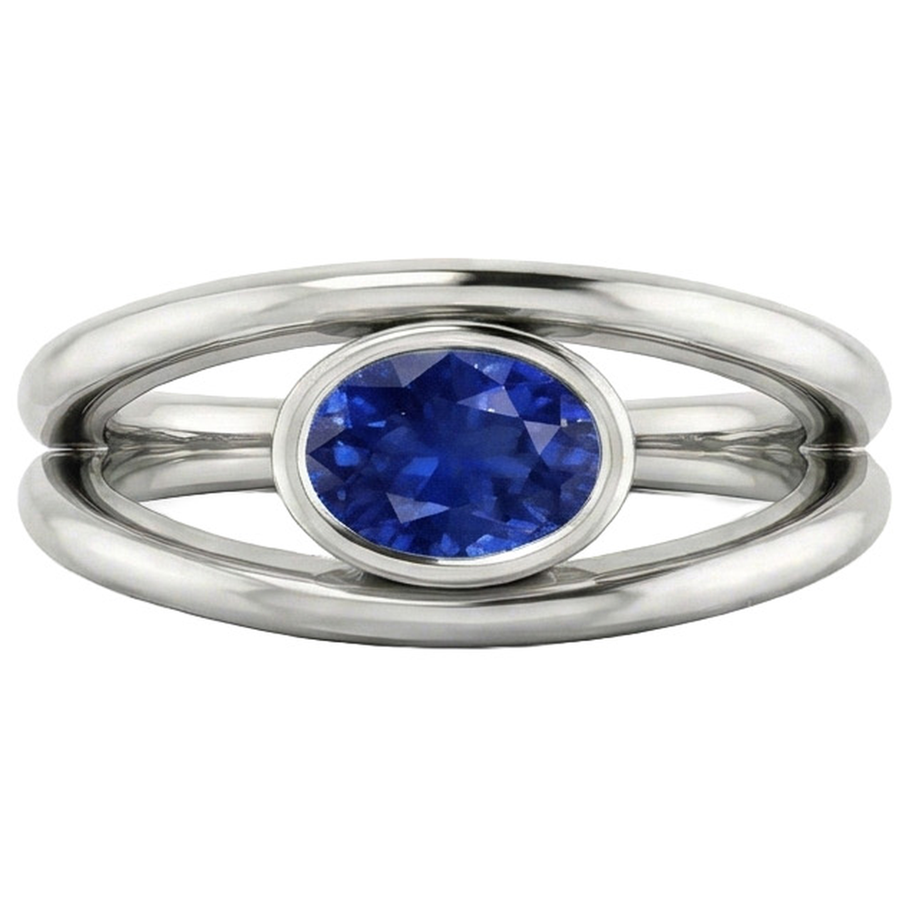 echter oval diamant 2Karat ring Seitenansicht