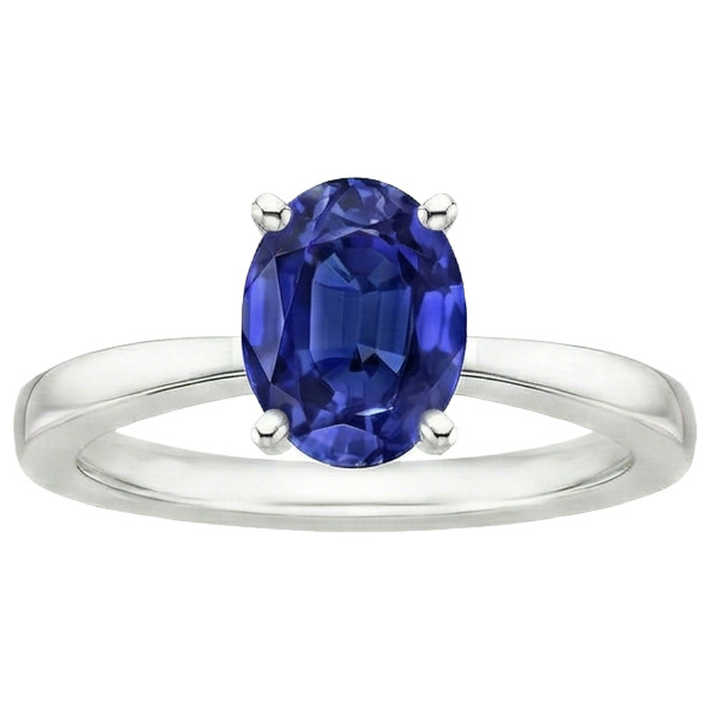 echter oval diamant 3Karat ring Profilansicht