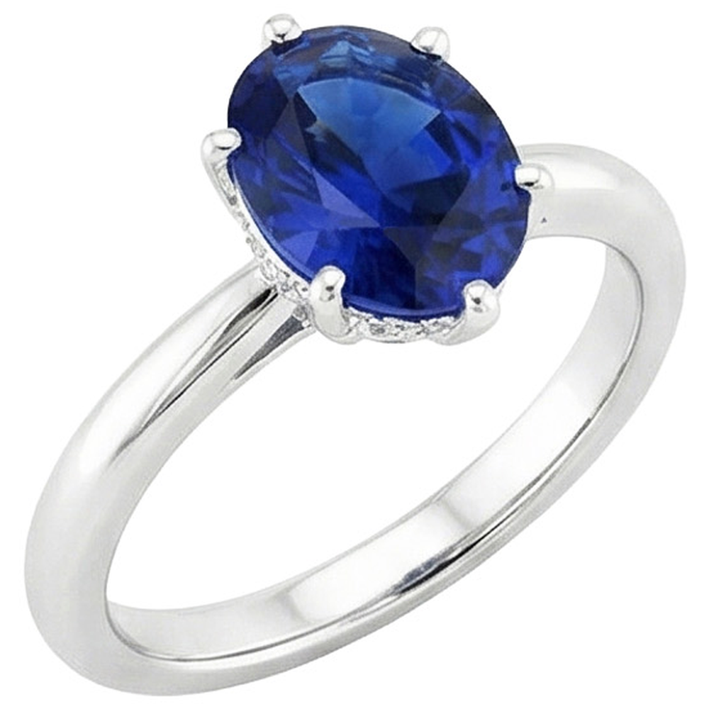 echter oval diamant 2.50Karat ring Seitenansicht