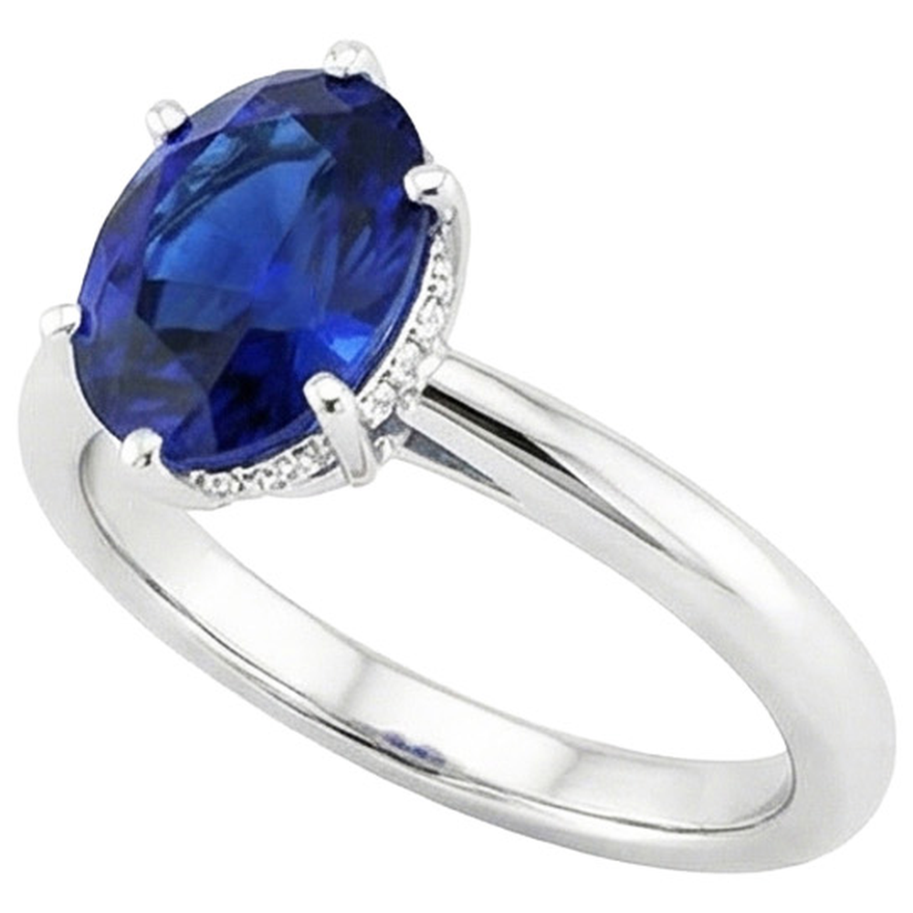 echter oval diamant 2.50Karat ring Detailansicht