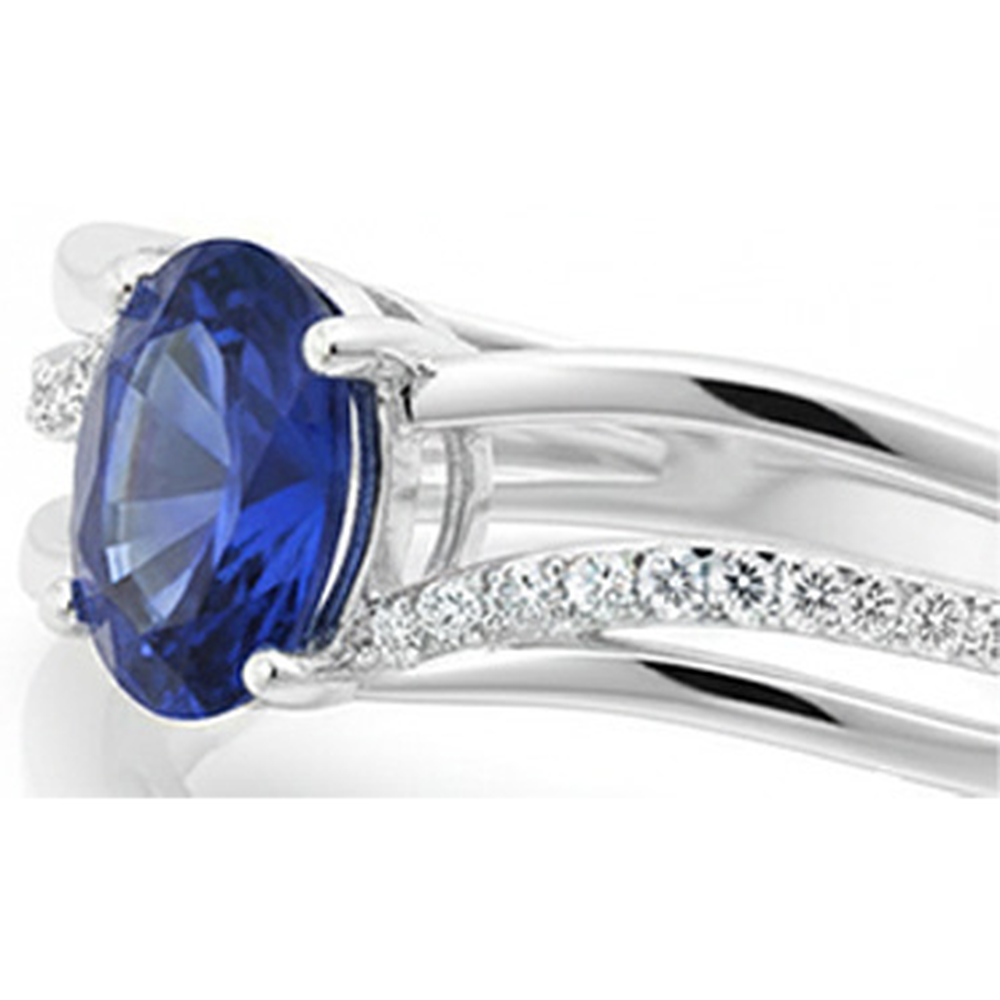 echter oval diamant 3Karat ring Draufsicht