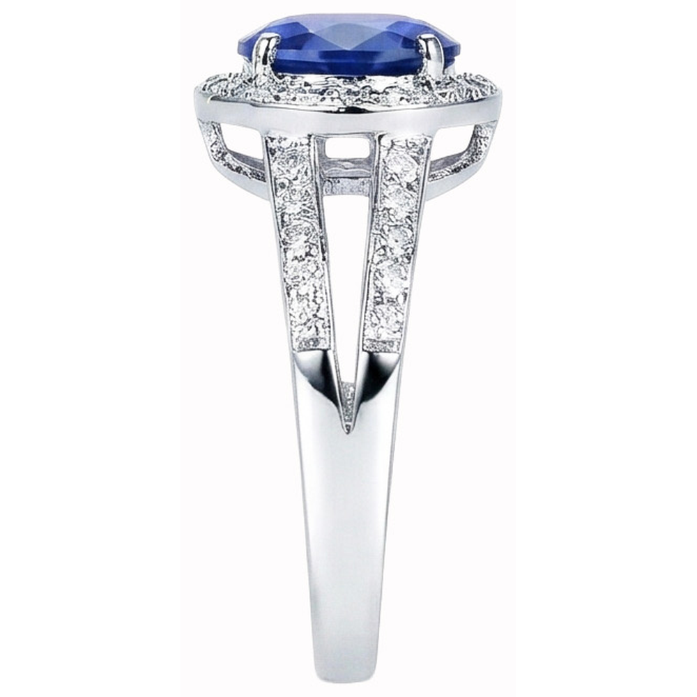 echter oval saphir 3.50Karat ring Draufsicht