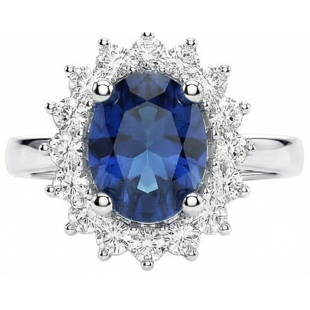 echter oval diamant 2Karat ring Vorderansicht