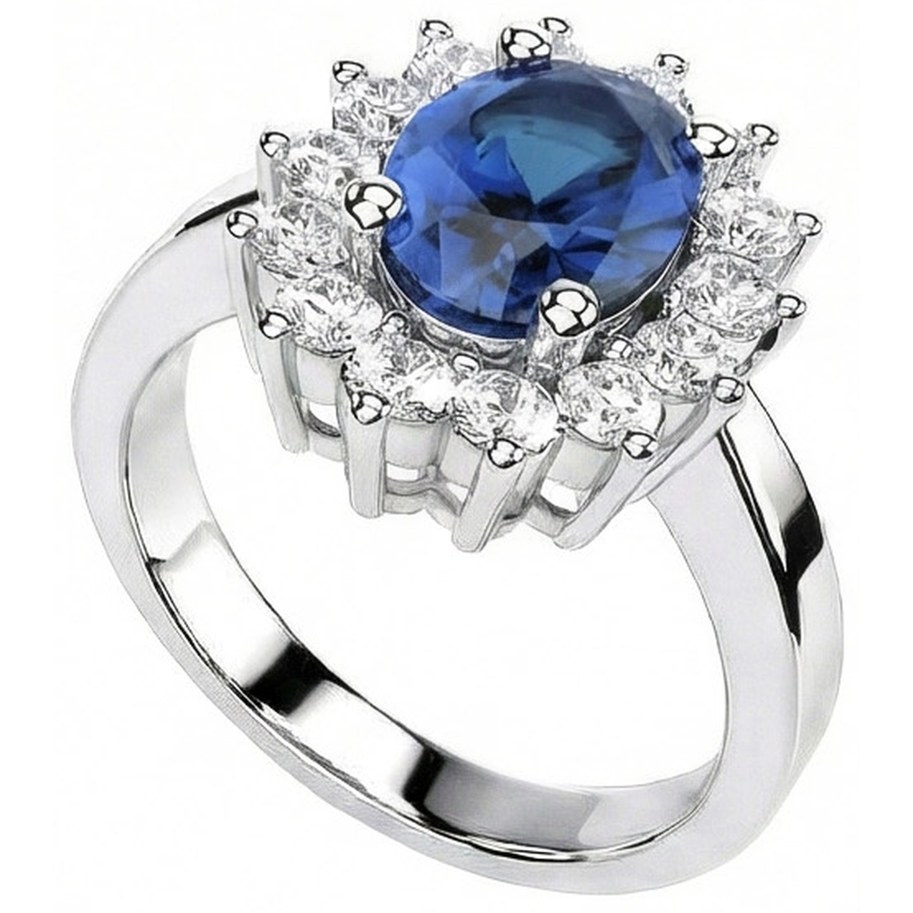 echter oval diamant 2Karat ring Detailansicht