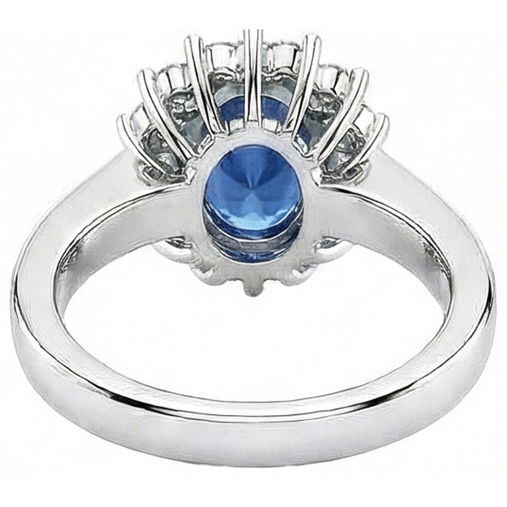 echter oval diamant 2Karat ring auf Weiß